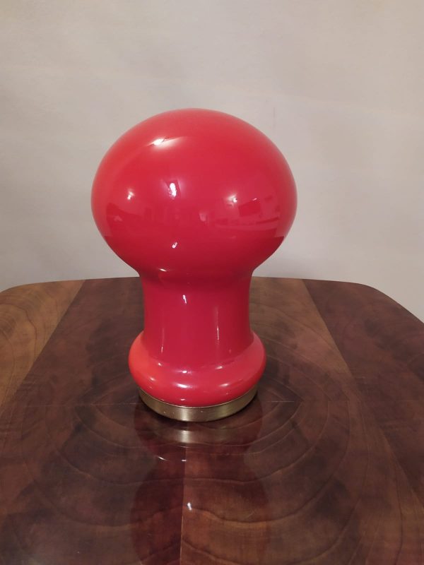 Lampe vintage en verre rouge