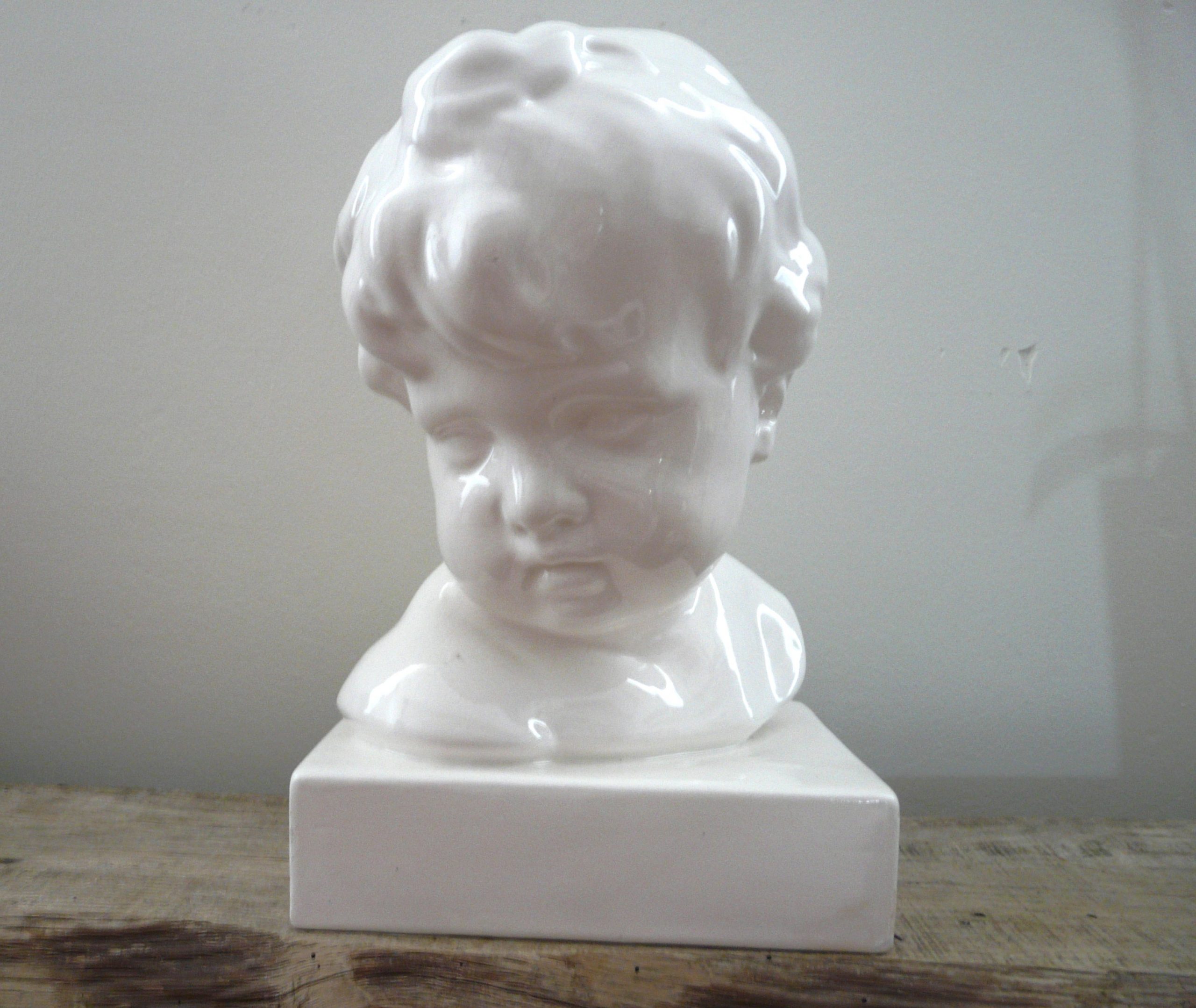 Buste enfant en céramique vintage