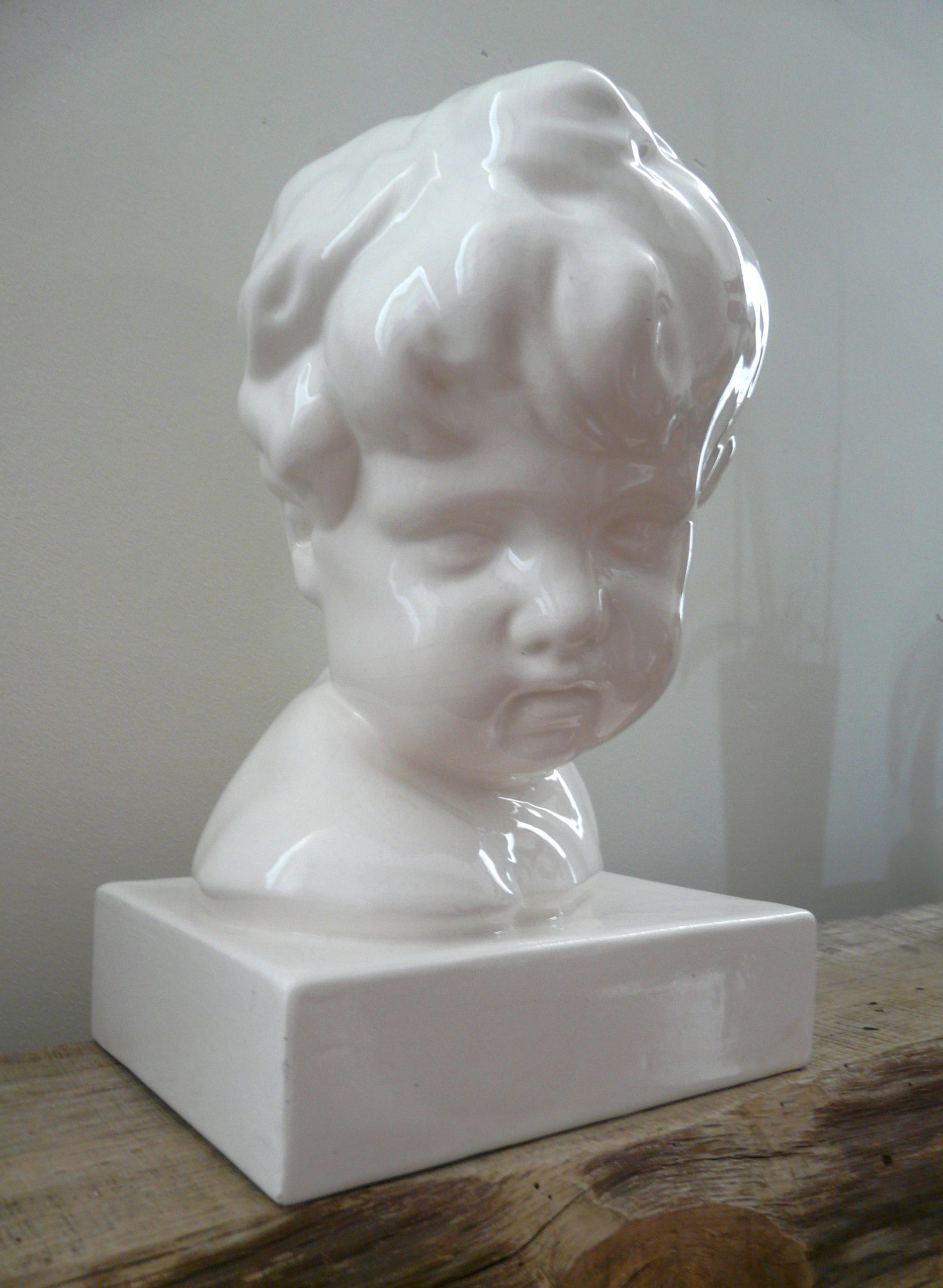 Buste enfant en céramique vintage