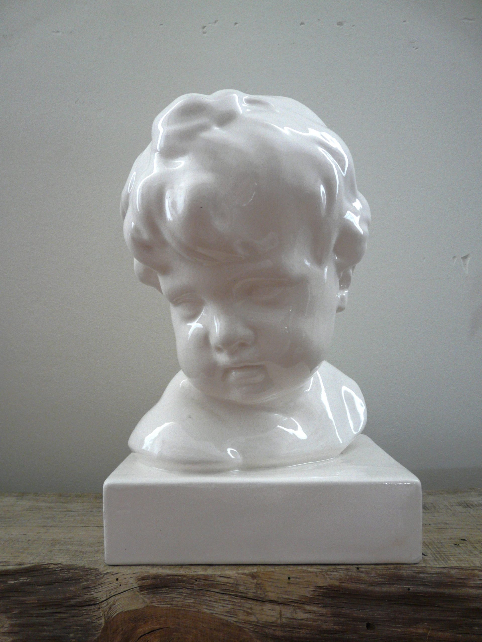 Buste enfant en céramique vintage