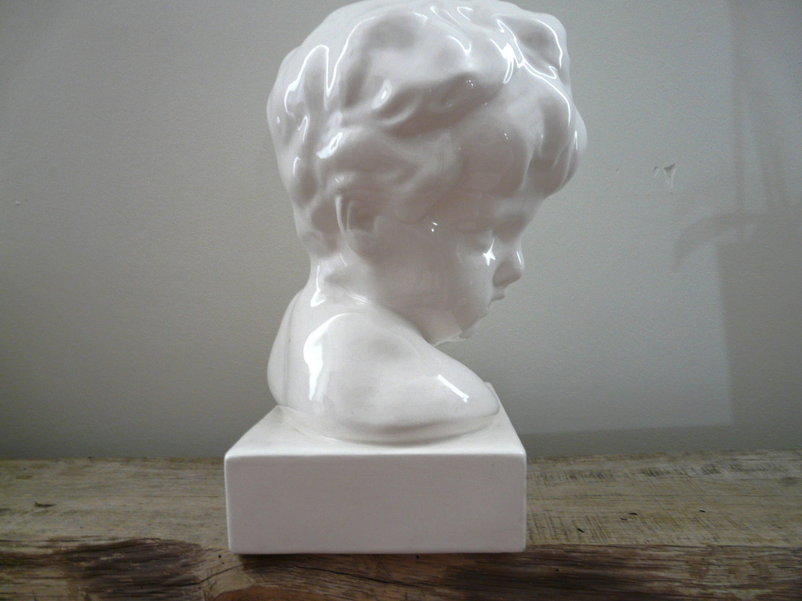 Buste enfant en céramique vintage