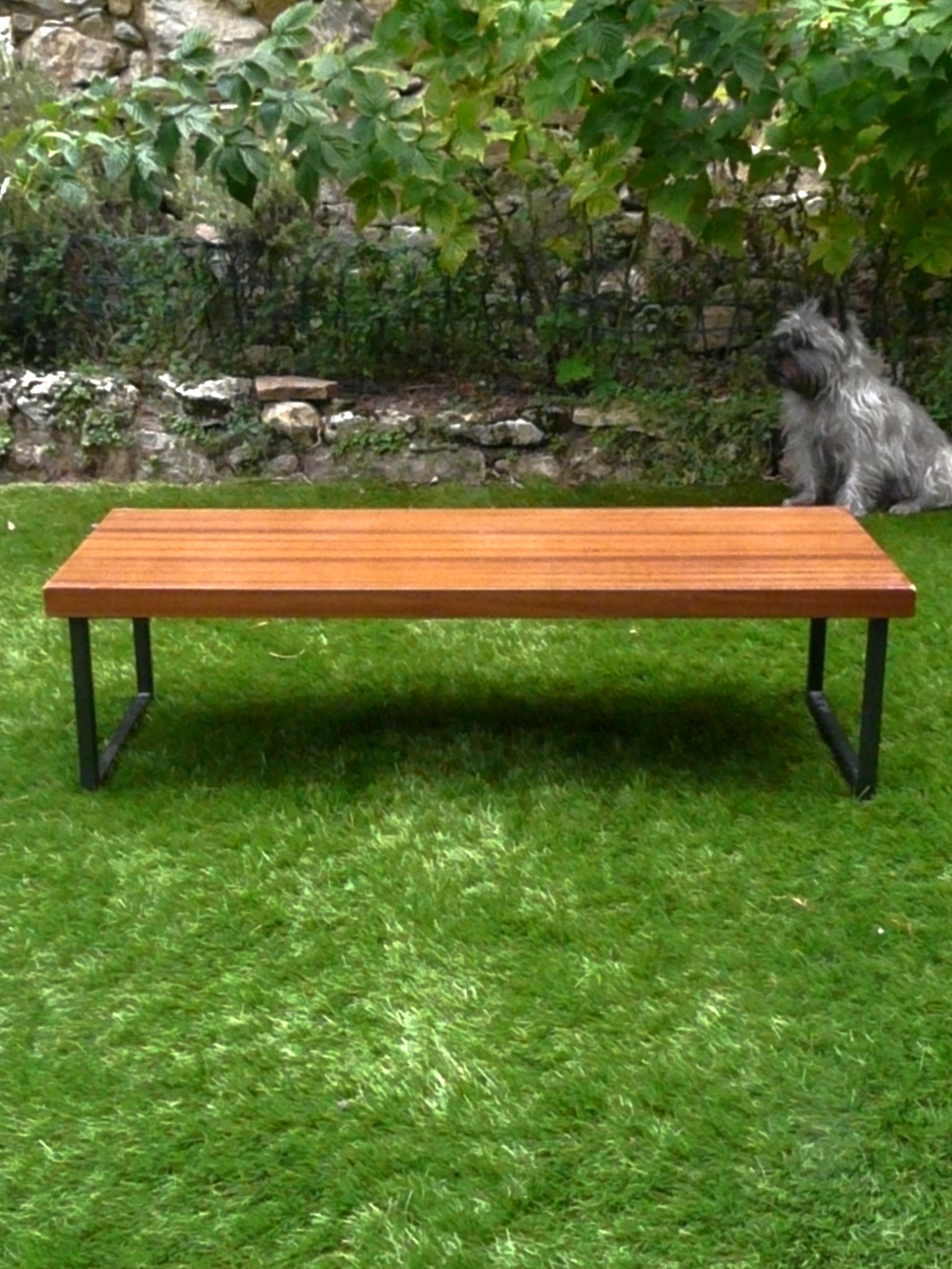 Table basse bois métal vintage