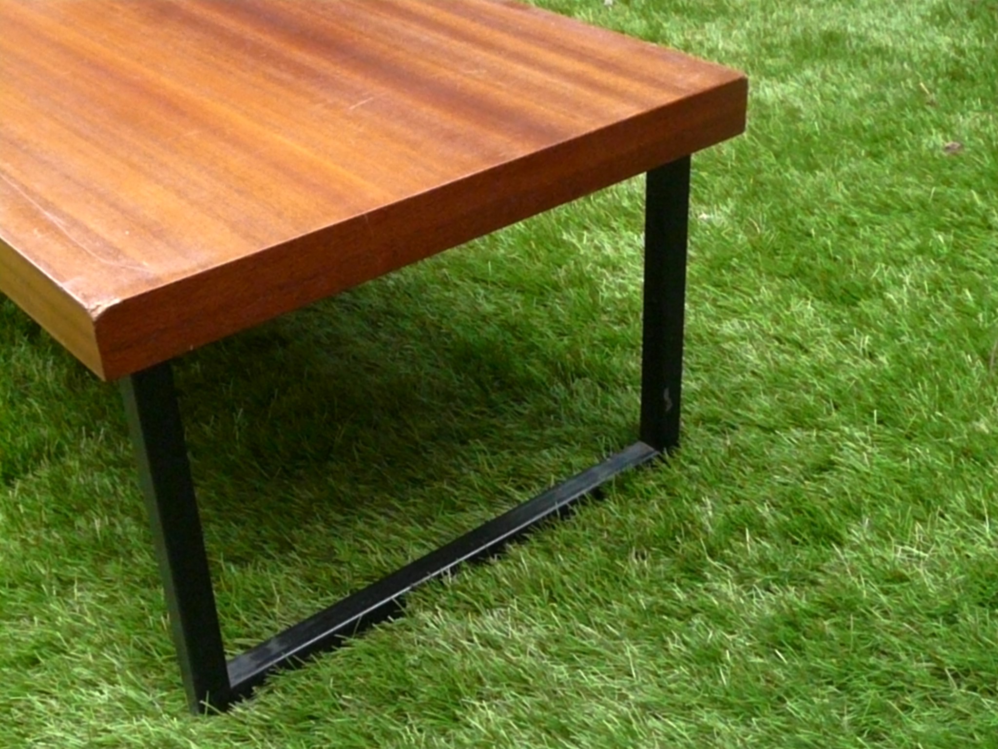 Table basse bois métal vintage