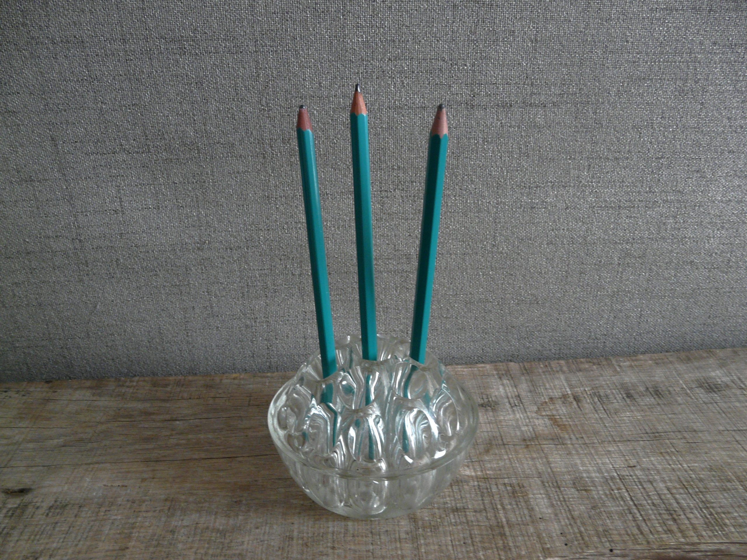 Porte stylo vintage en verre