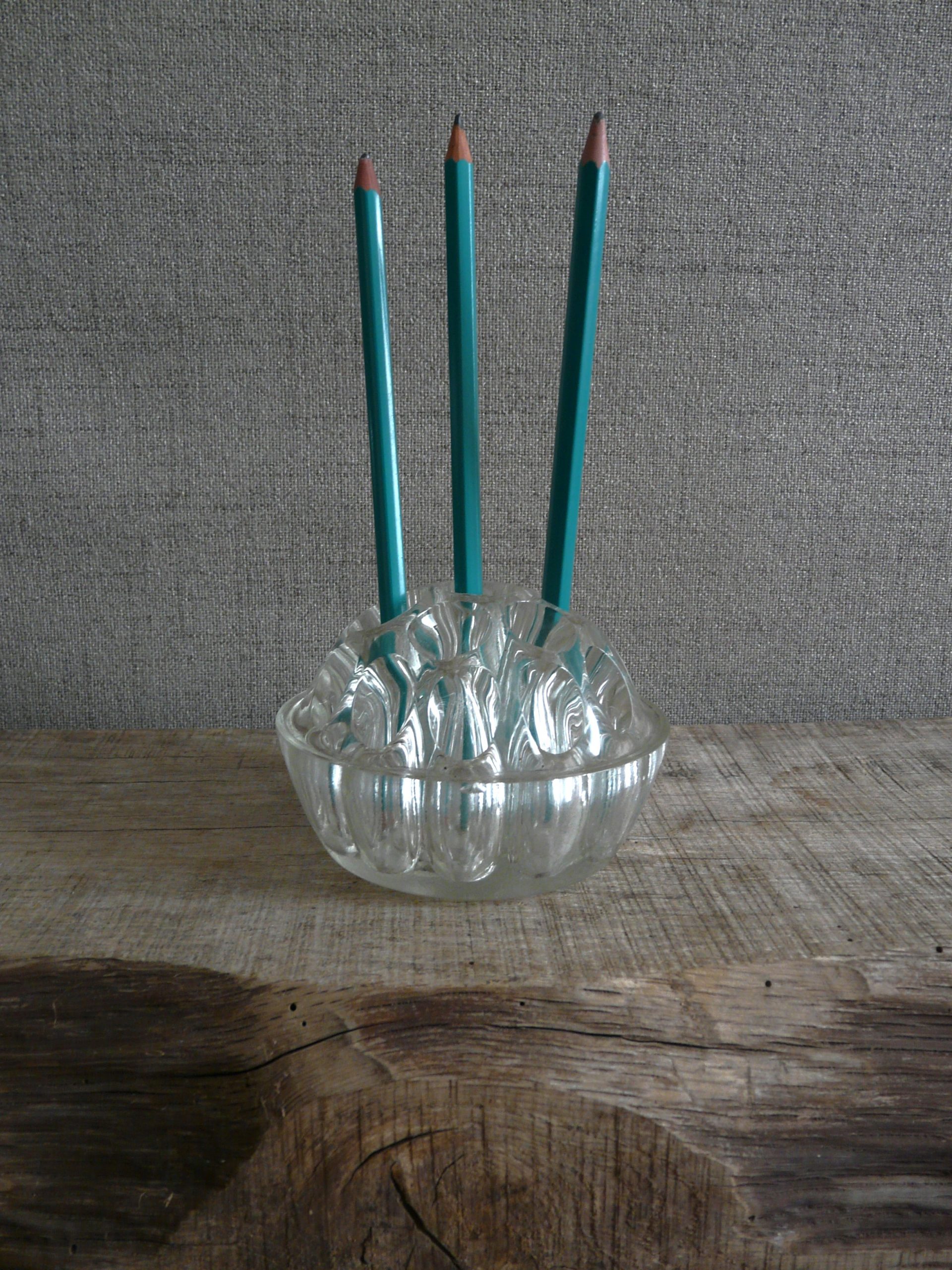 Porte stylo vintage en verre