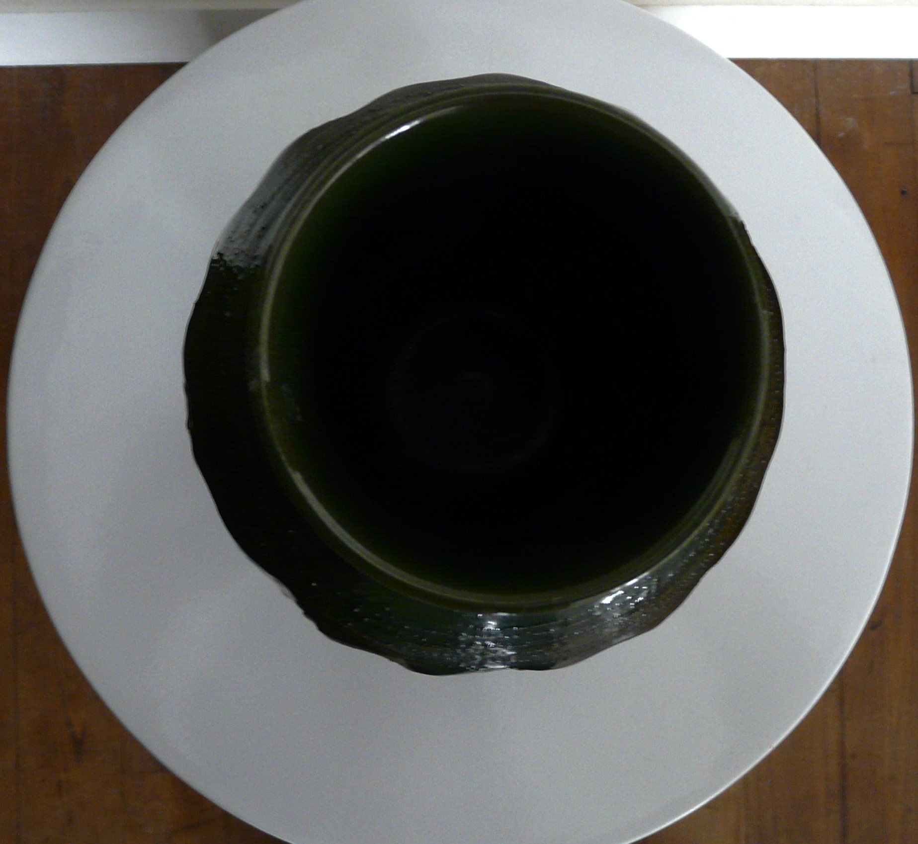 Vase vert en céramique vintage