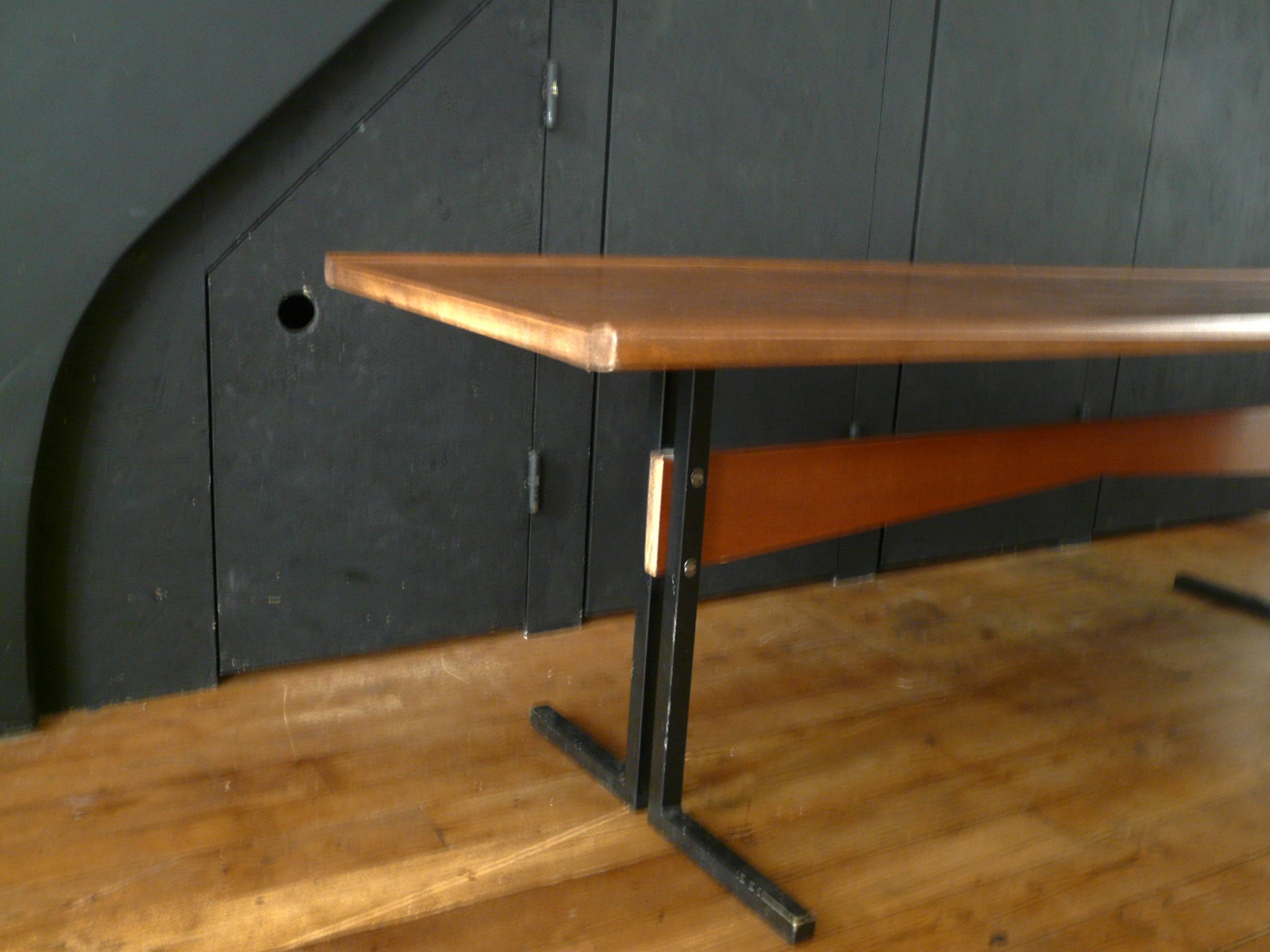 Grande table basse vintage en bois