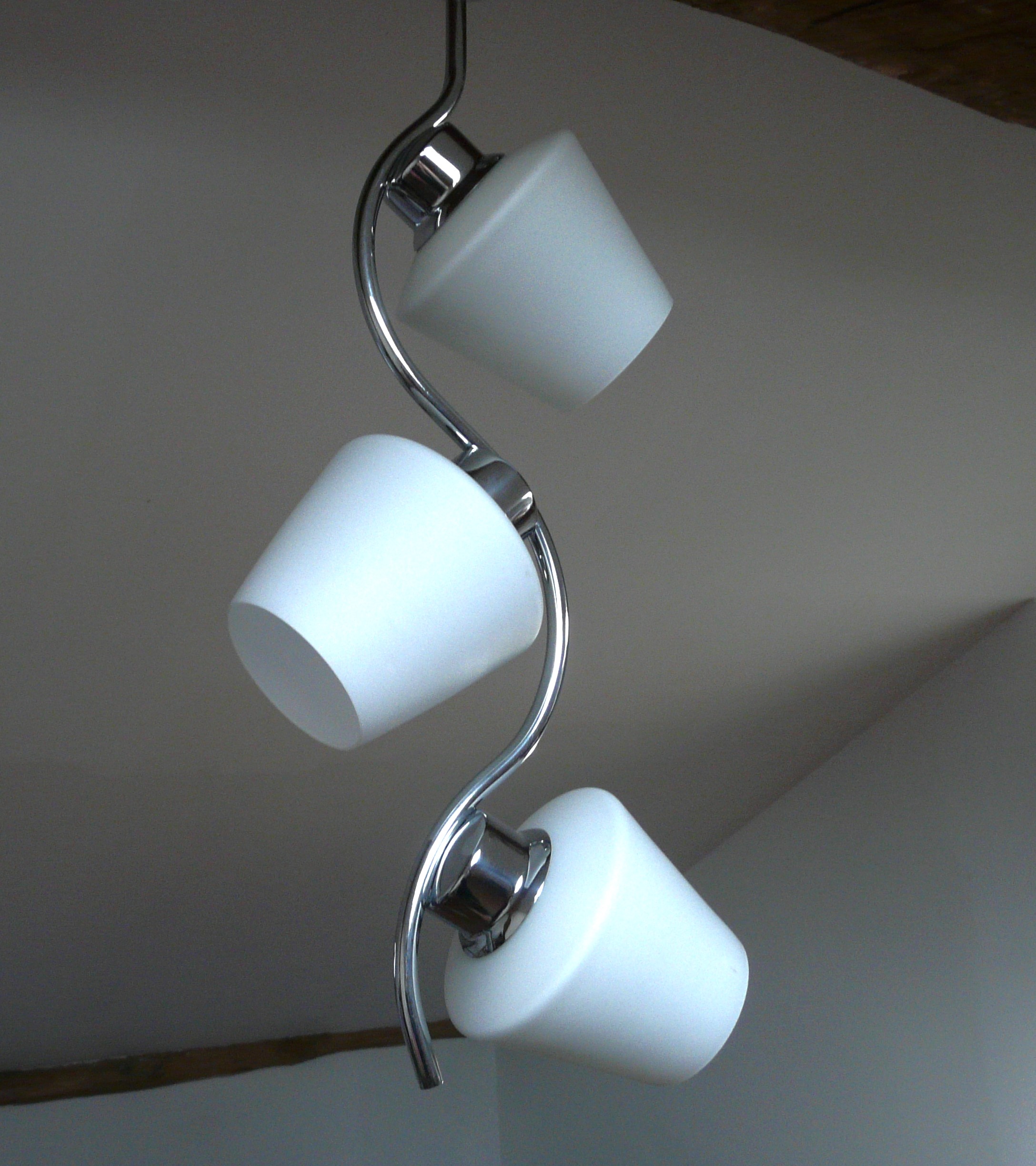 Lustre vintage à trois globes