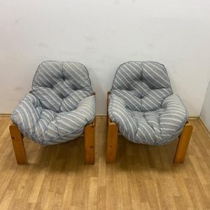 Fauteuil en tissu vintage