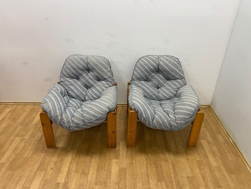 Fauteuil en tissu vintage