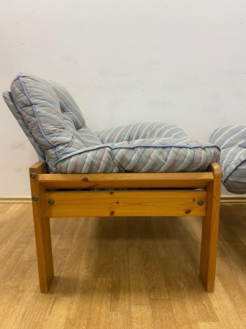 Fauteuil en tissu vintage-VENDU – Image 5