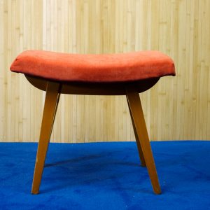 Tabouret vintage retapissé orange